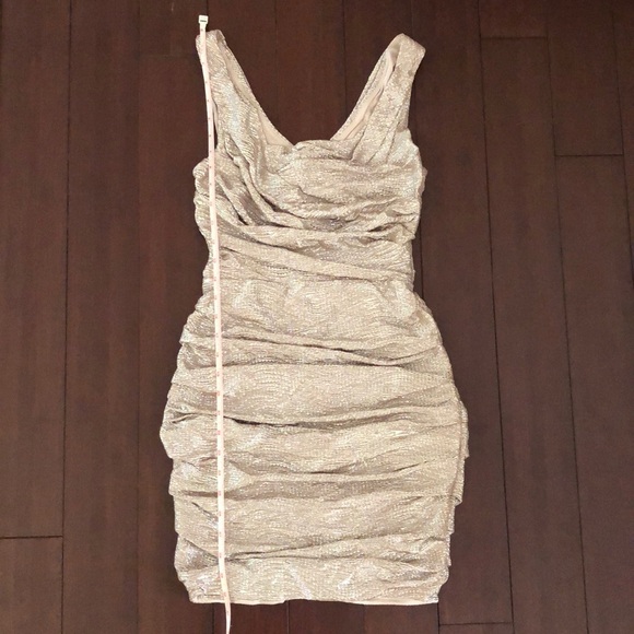Express Metallic Rose Gold Cocktail Dress - Picture 3 of 8